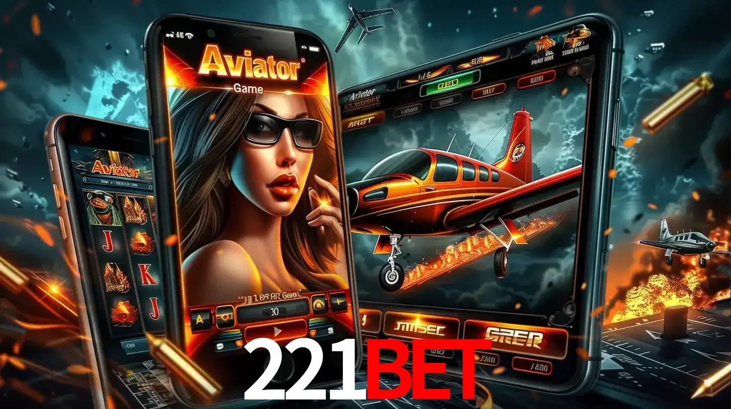 O popular jogo de apostas Aviator exibido em vários celulares e tablets, mostrando a interface emocionante e a ação de voo disponíveis para jogar agora no 221bet.